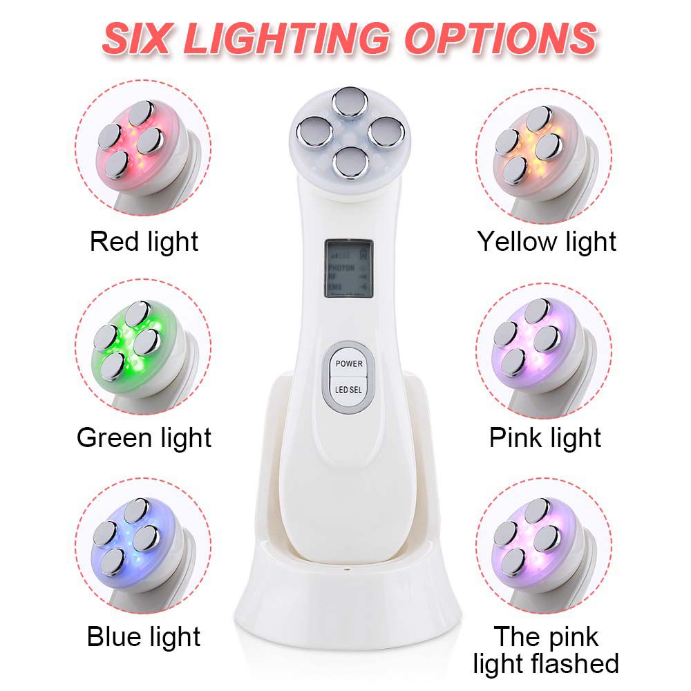 Ultrasoic Skin Scrubber Face Cleaning Peeling Machine+RF EMS LED Light Facial Massager+Far Infrared Body Slimming Cavitacion