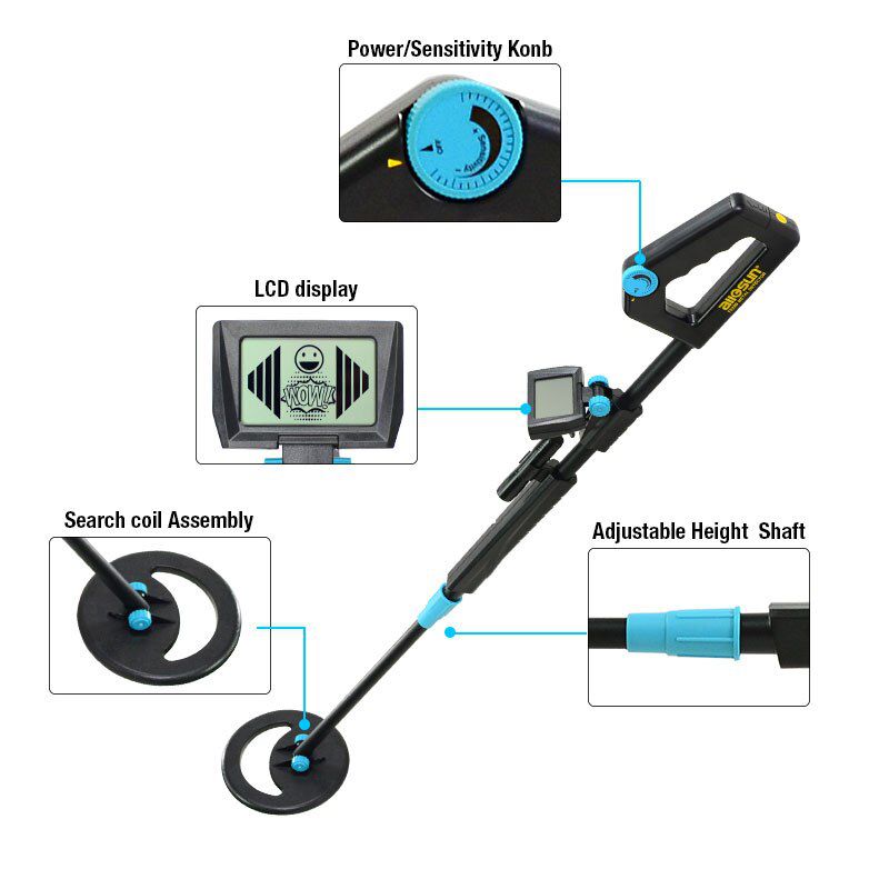 TS20B Underground Metal Detector Waterproof Portable Adjustable Length  for Kids Gift Beach Gold Hunter Search