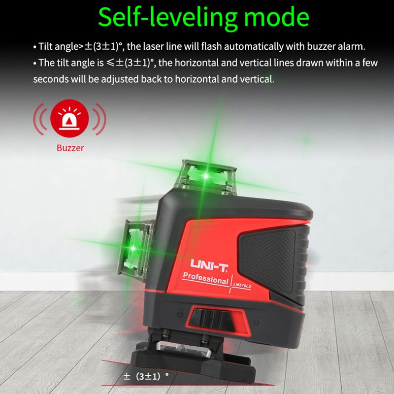 UNI-T LM576LD LM585LD LM575LD LM573LD-II LM570LD-II 360 Laser Level 3D 12 16 Line Self-leveling Laser Vertical Cross Green Laser Beam Line Leveler