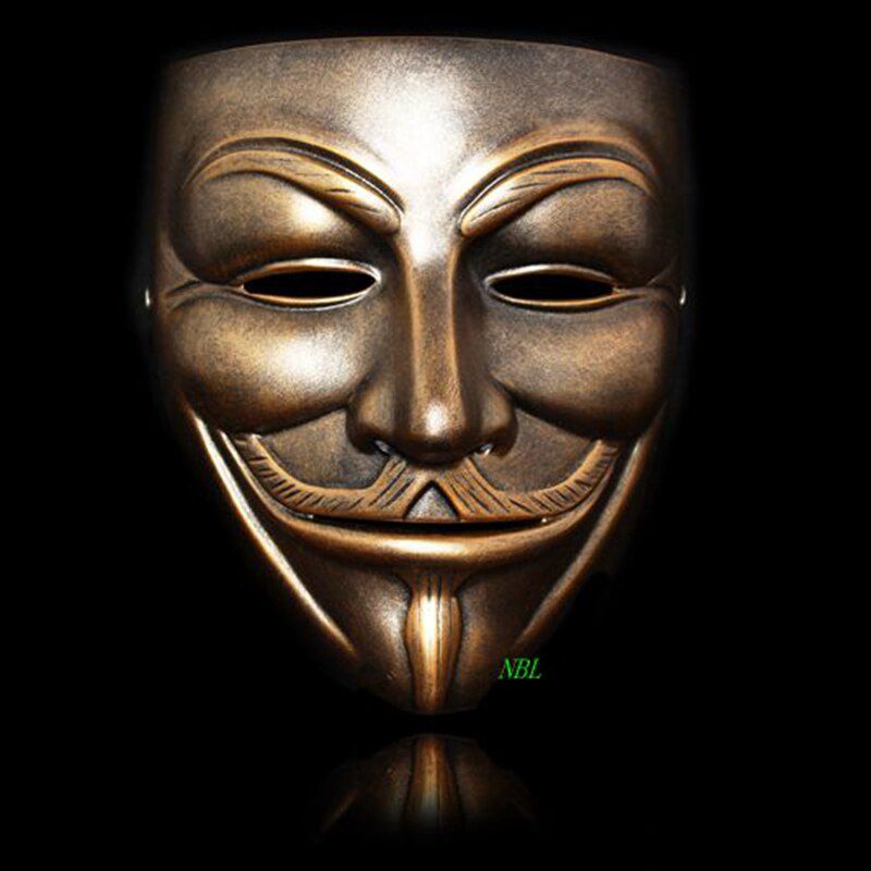 V for Vendetta Resin Mask Halloween Masquerade Anonymous Guy Fawkes Fancy V Masks Dress Adult Costume Cosplay Party Props