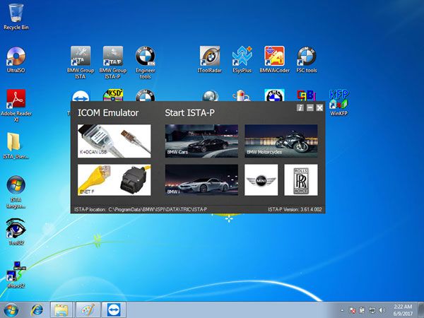 V2017.5 BMW ICOM Software HDD ISTA-D 4.05.20 ISTA-P 3.61.4.002 with Engineers Programming for Windows 7 System