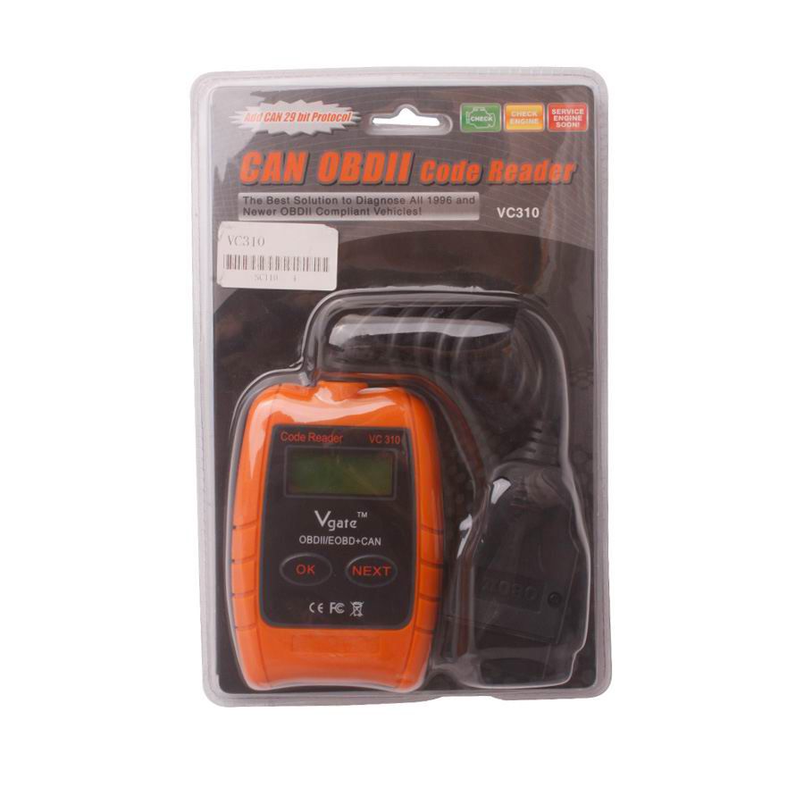 VC310 OBD2 OBDII EOBD CAN Auto Scanner Code Reader & Cleaner Car Diagnostic Tool