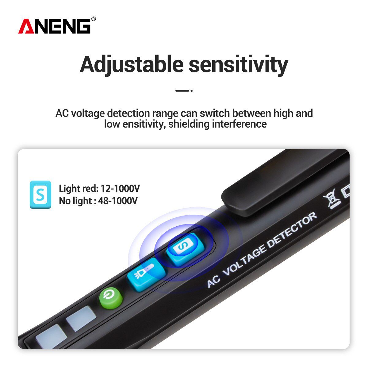 VD409B Non-Contact AC Voltage Detector Tester Meter 12V-1000v Pen Style Electric Indicator LED Outlet Voltage Dectetor