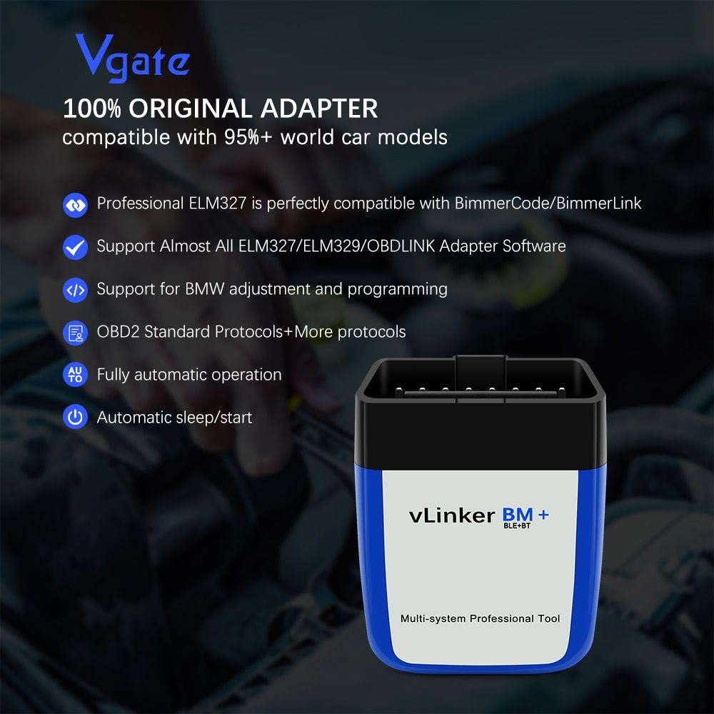 OBD2 Vgate vLinker BM ELM327 V2.2 For BMW Scanner wifi OBD 2 Car Diagnostic Auto Tool Bimmercode Bluetooth-Compatible ELM 327 V 1 5