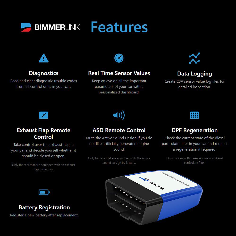 OBD2 Vgate vLinker BM ELM327 V2.2 For BMW Scanner wifi OBD 2 Car Diagnostic Auto Tool Bimmercode Bluetooth-Compatible ELM 327 V 1 5