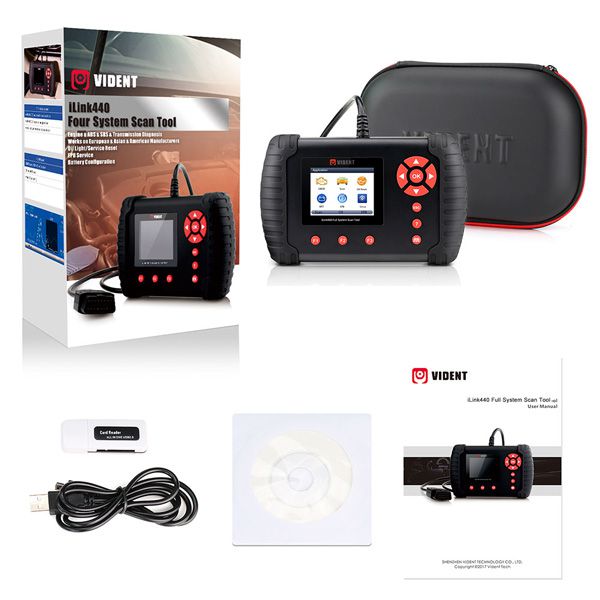 VIDENT iLink440 Four System Scan Tool Supports Engine ABS Air Bag SRS EPB Reset Battery Configuration