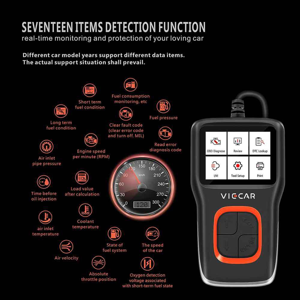 Viecar VP101 OBDII Code Reader OBD2 Fault Code Scanner Full Agreement Auto Scanner Tool