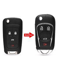 Modified For Chevrolet Cruze Camaro Equinox Malibu Sonic Spark Volt Remote Folding Key Shell 4 Buttons Fob Car Blank Case