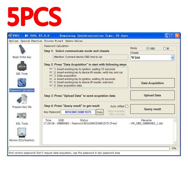 VVDI BGA MBTOOL BENZ Password Calculation Token 5pcs/lot
