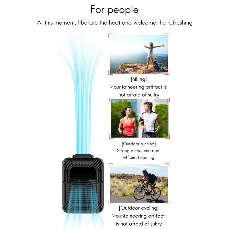 Waist Hanging Fan, USB Charging Mini Fan Portable Hanging Neck Mobile Waist Hanging Small Portable Wireless Waist Fan