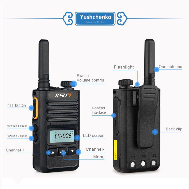 Mini Fashion  KS-XK Bangladesh Professional 6W 4000mAh Walkie Talkie 50km Two-Way Radio