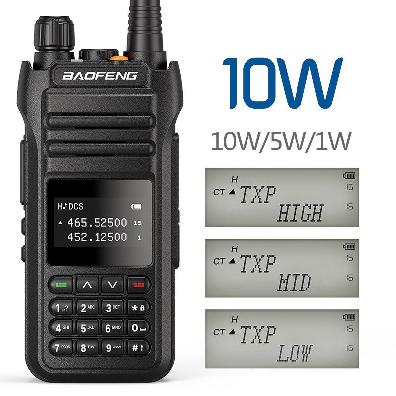 Baofeng UV-88 Walkie Talkie High Power 10W Amateur Two way Radio Station UV88 Tri-Power 10/5/1W Dual Band Transceiver UV-5R