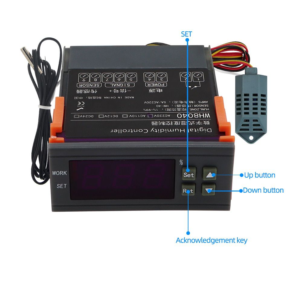 WH8040 Digital Humidity Controller Air Humidity Control Controller Home Fridge Cooler Hygrometer Control Switch 12V 24V AC 220V