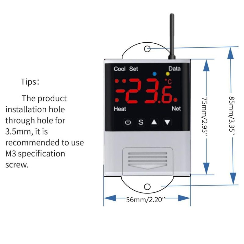 WIFI Thermostat 110V-230VAC Digital Temperature Phone APP Remote Control DS18B20