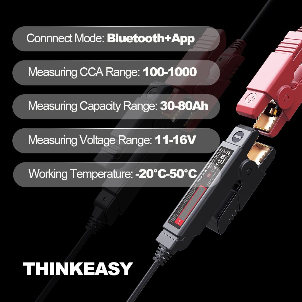 12V Wireless Intelligence Car Battery Tester Charger Analyzer THINKCAR THINKEASY BATTERY TEST CLIP Charging Cricut Load Tools