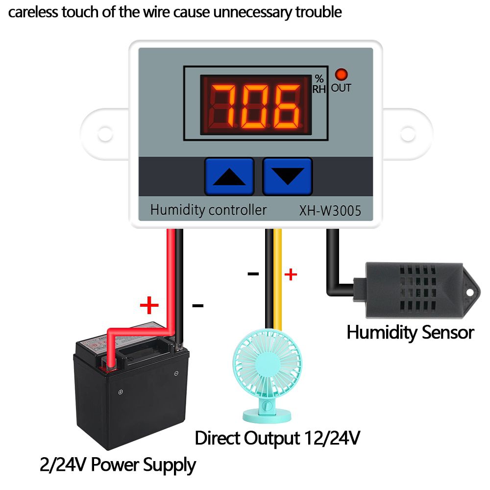 XH-W3005 12V 24V 220V Digital Humidity Controller Humidistat Hygrometer Humidity Control Switch regulator Humidity sensor