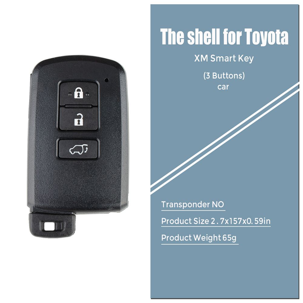 Xhorse VVDI Toyota XM Smart Key Shell 1765 3 Buttons 5Pcs/Lot