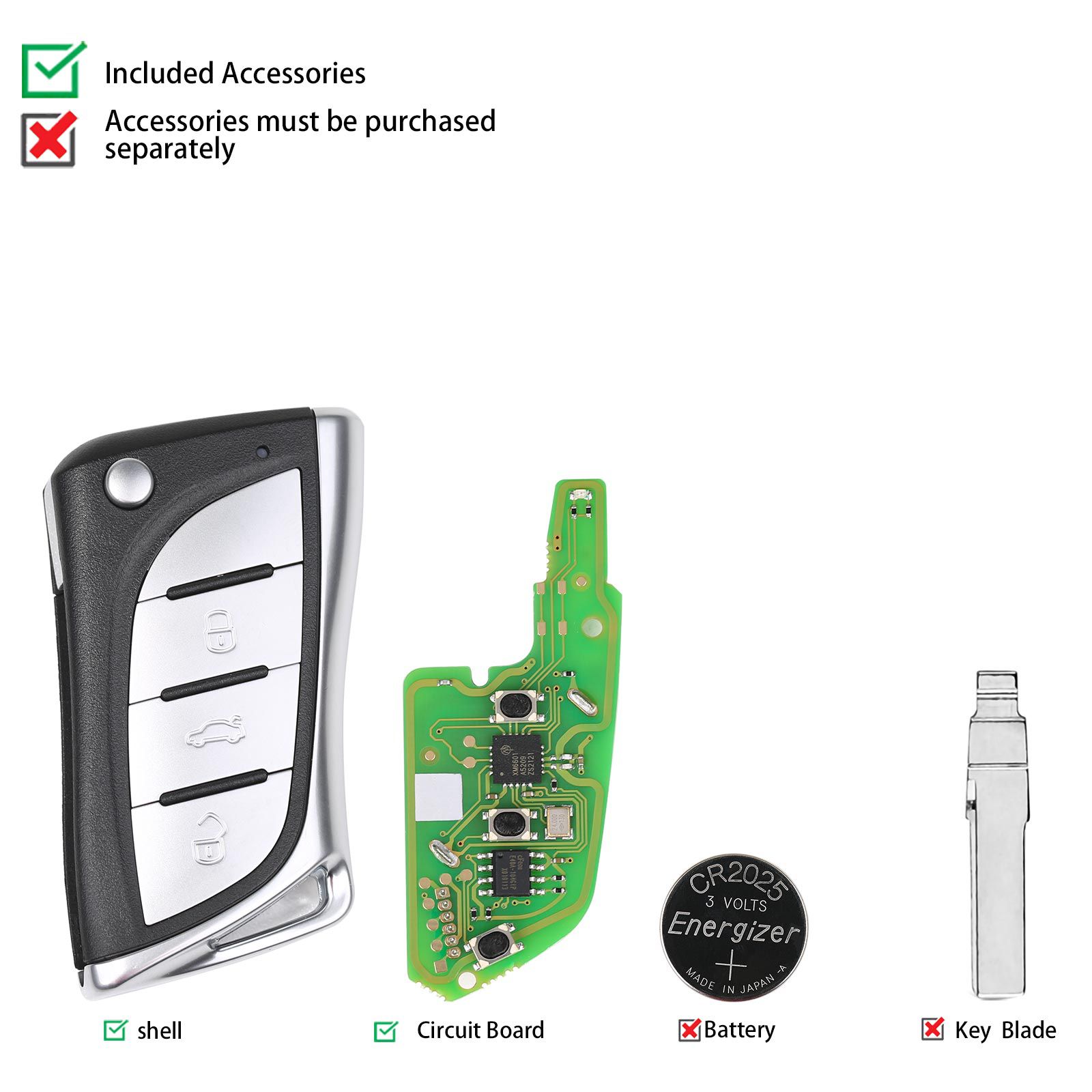 Xhorse XKLEX0EN Wire Remote Key for Lexus 5pcs/lot