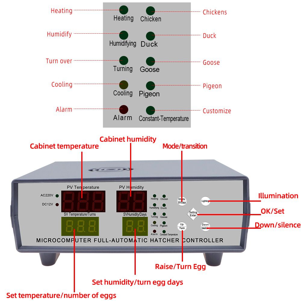 XM-18K-2 XM-18K-1 egg Incubator Controller Microcomputer full-Automatic hatcher contoller Incubator Thermostat Egg Hatcher Controll