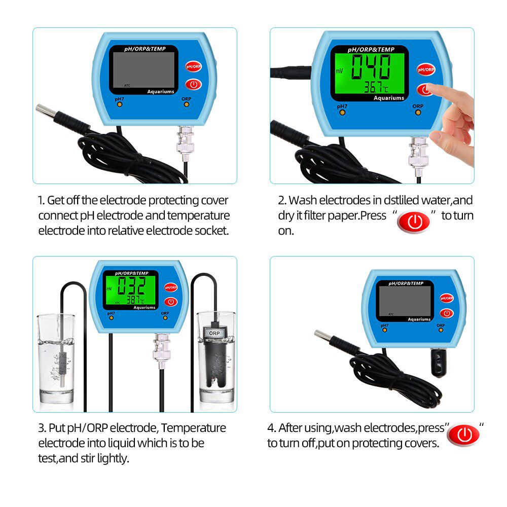 3 in 1 pH ORP&Temp tester Digital pH tester ORP meter