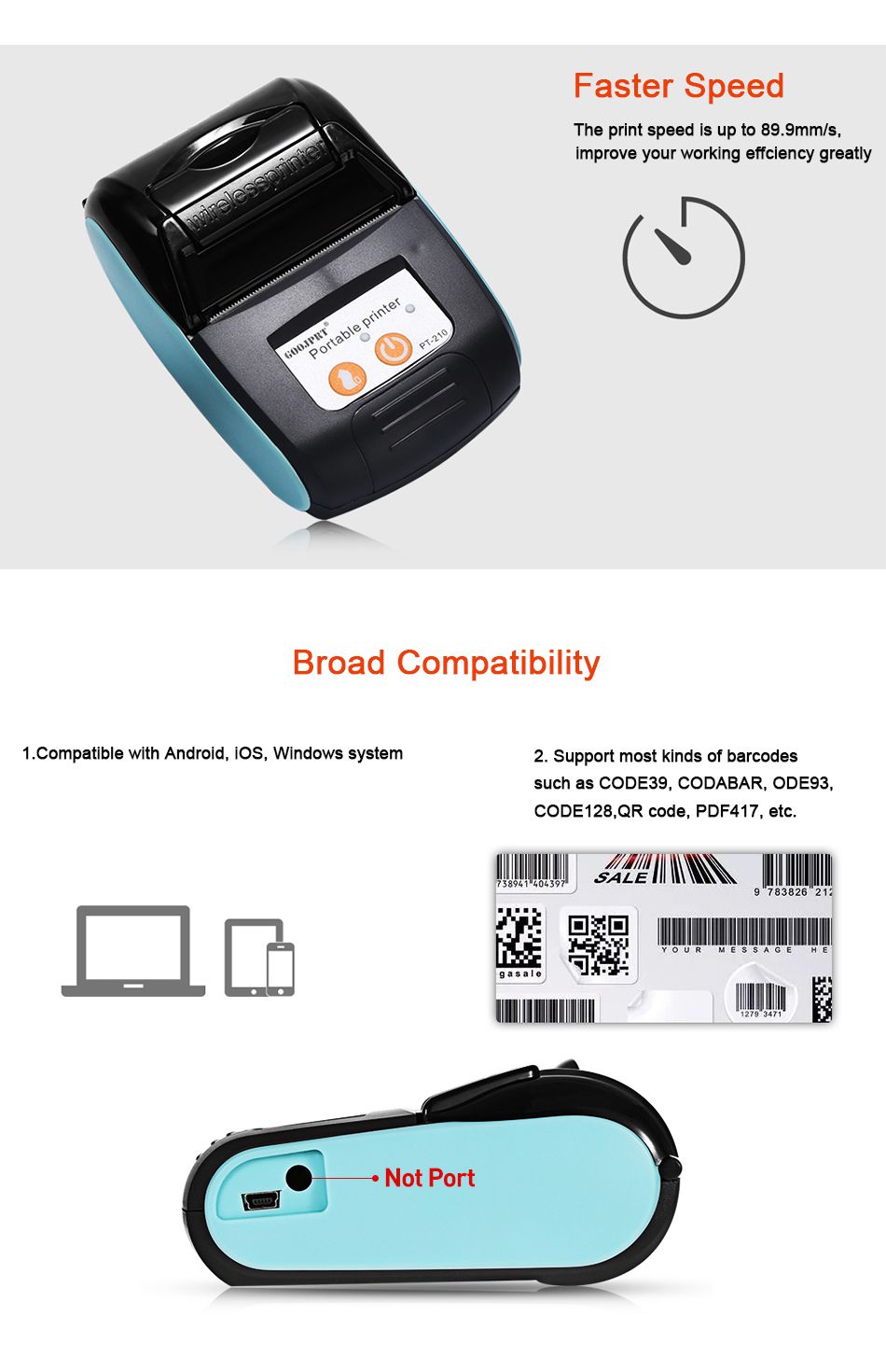 58mm Bluetooth Thermal Printer 