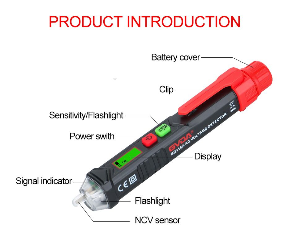 Intelligent Non-contact Alarm AC voltage detector meter