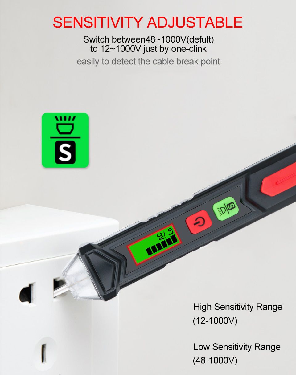 Intelligent Non-contact Alarm AC voltage detector meter