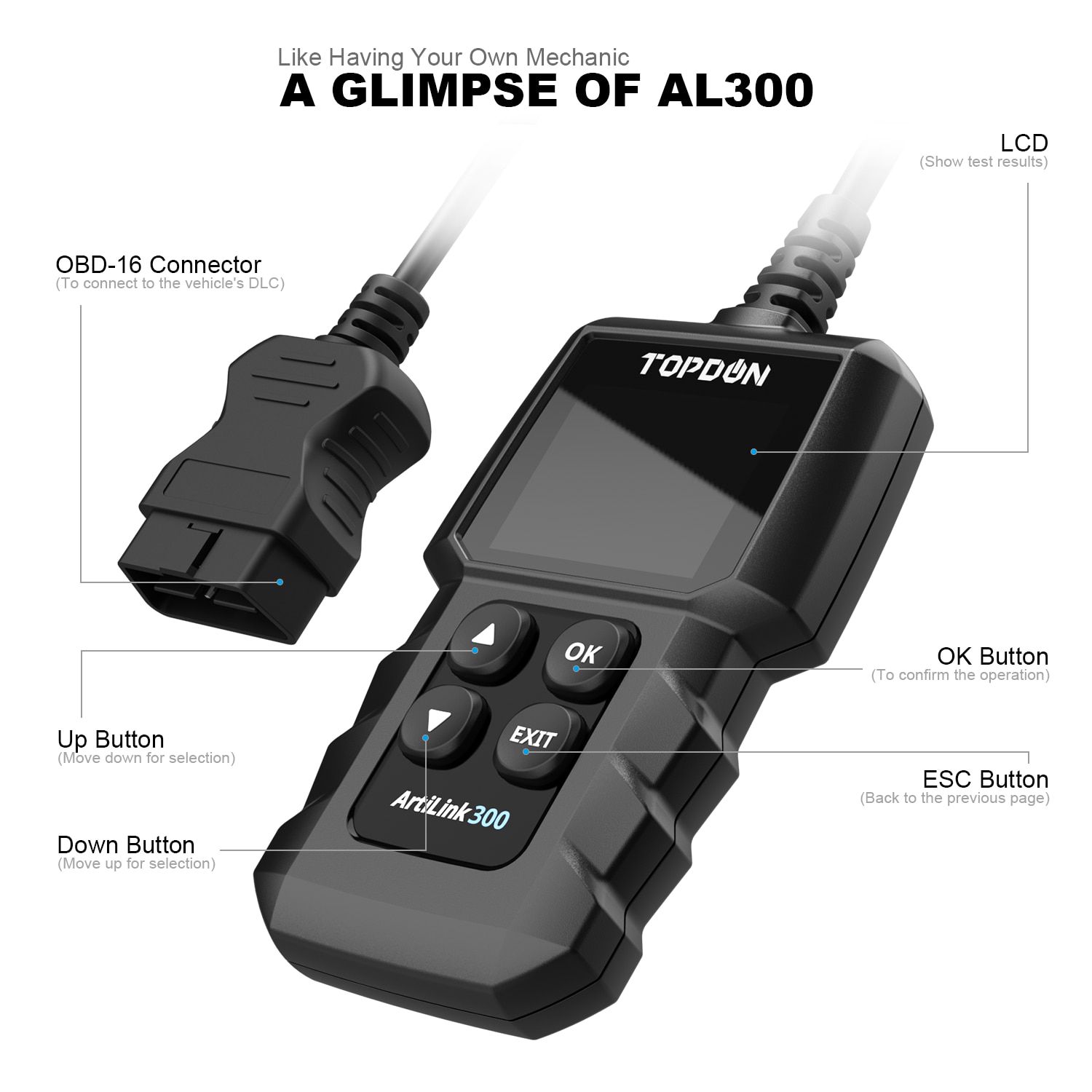 Topdon AL300 OBD2 Car Diagnostics Tool