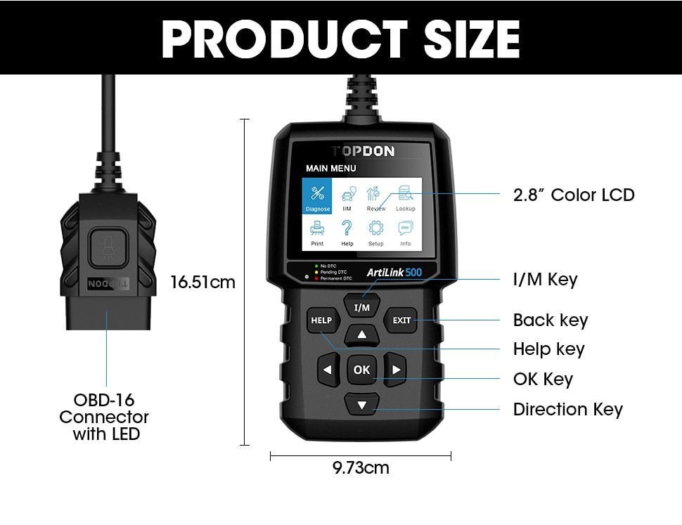 TOPDON AL500 Obd2 Car Diagnostic Tool