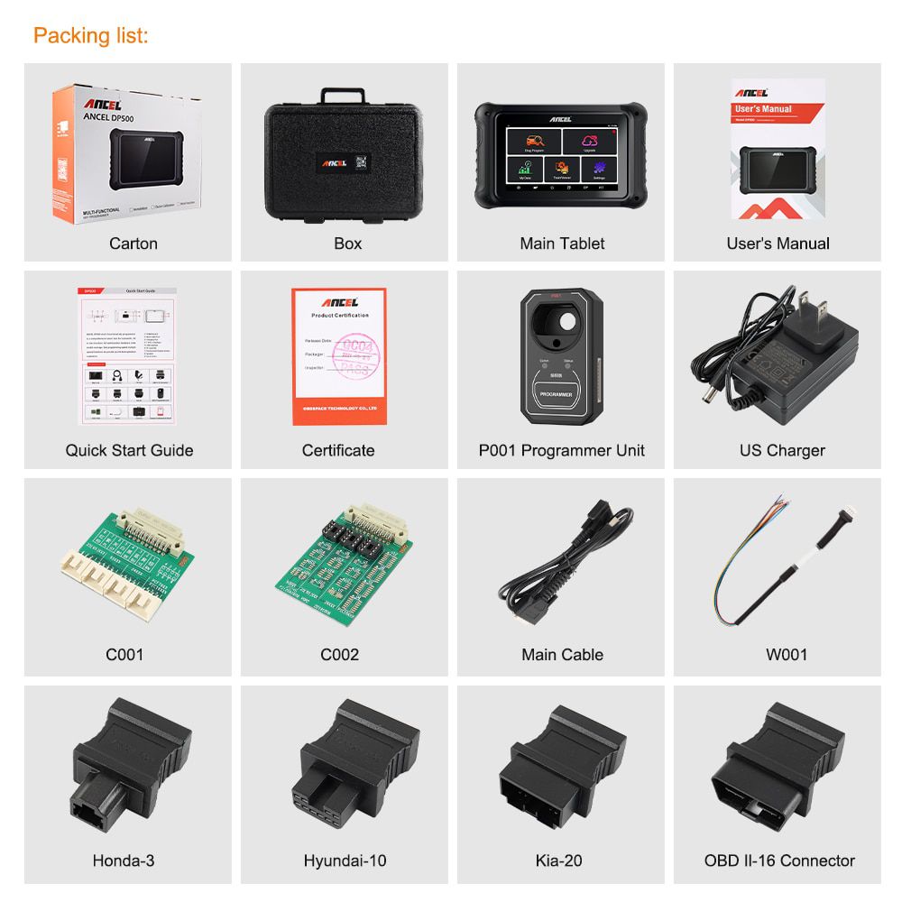 ANCEL DP500 OBD2 Auto Car Key Programmer 