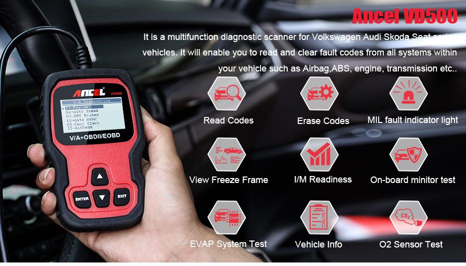 ANCEL VD500 OBD II Diagnostic Scanner