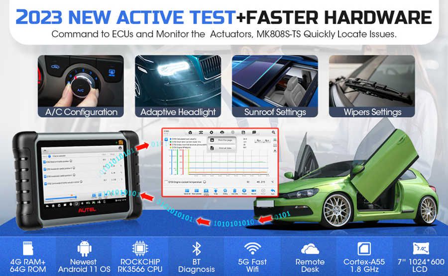 Autel MaxiCOM MK808S-TS Bidirectional & TPMS Programming Relearn Tool