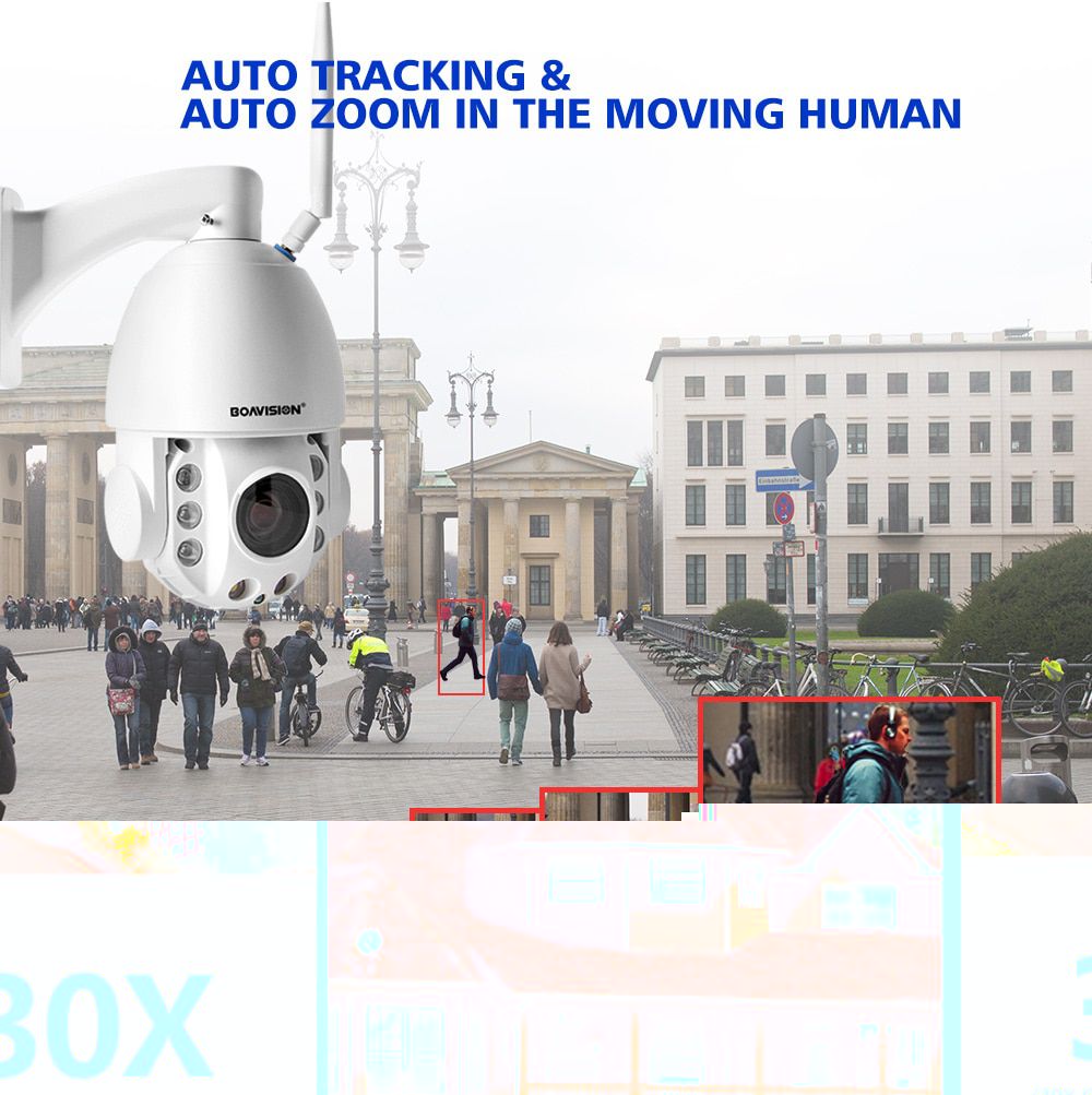 30X Zoom AI AUTO Tracking 5MP WIFI / POE/ 4G PTZ IP Came