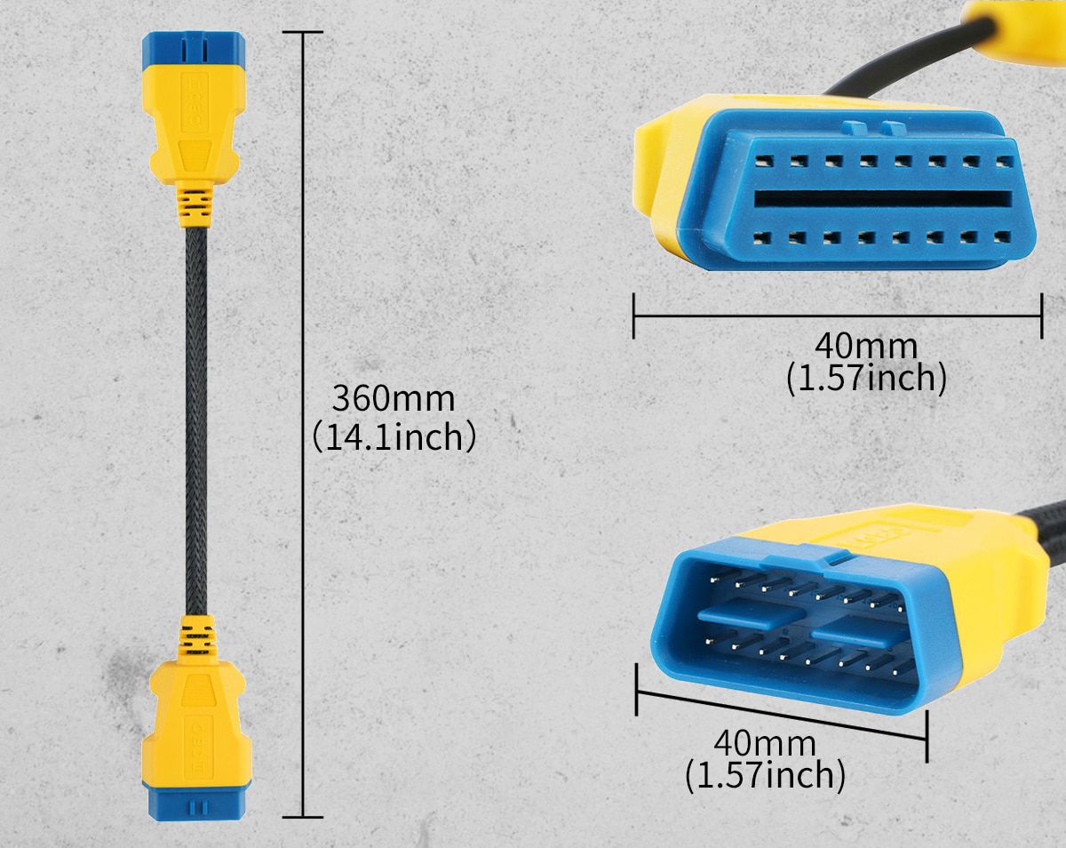 AUTOOL 36cm Car OBD 2 Extension Diagnostic Adapter 