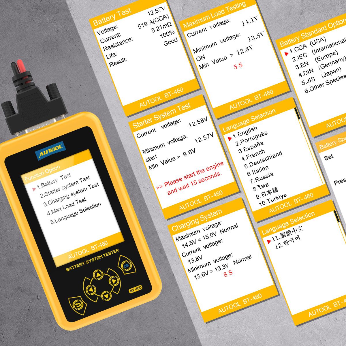 AUTOOL BT460 Car Battery Tester