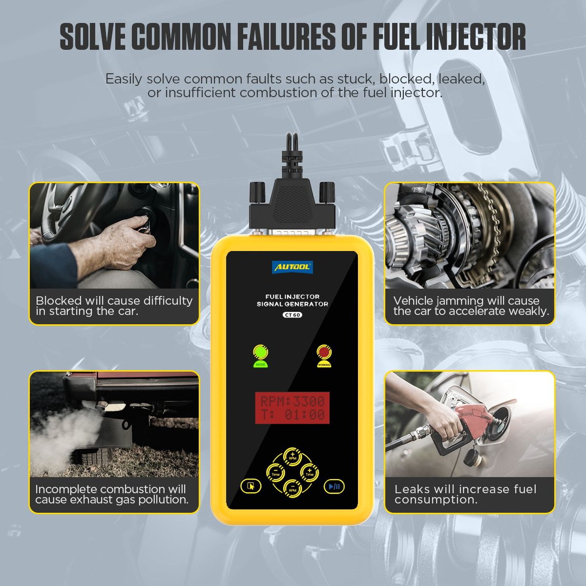 AUTOOL CT60 Auto Fuel Injector Tester