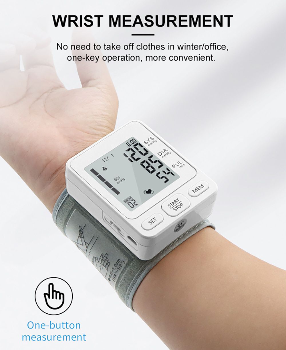 Rechargeable Voice Wrist Blood Pressure Monitor 