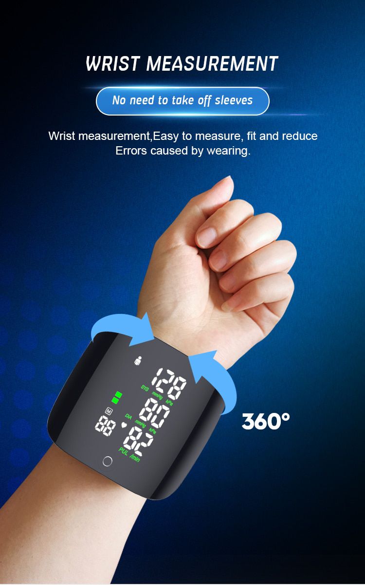 Rechargeable Voice Wrist Blood Pressure Monitor 