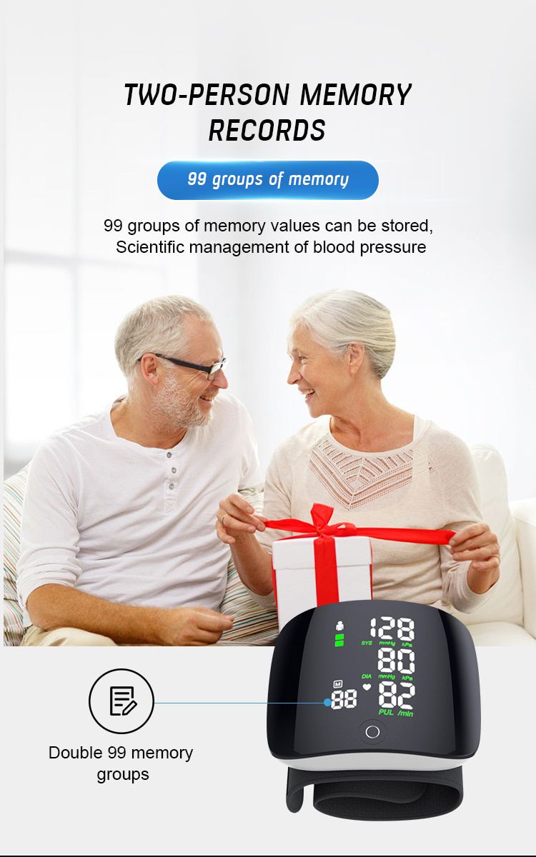 Rechargeable Voice Wrist Blood Pressure Monitor 