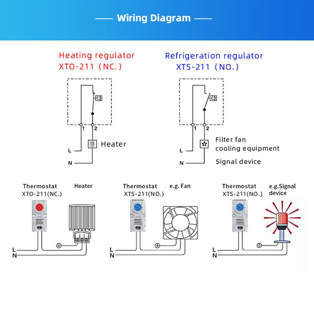 0-60°C Cabinet Mechanical Temperature Controller 