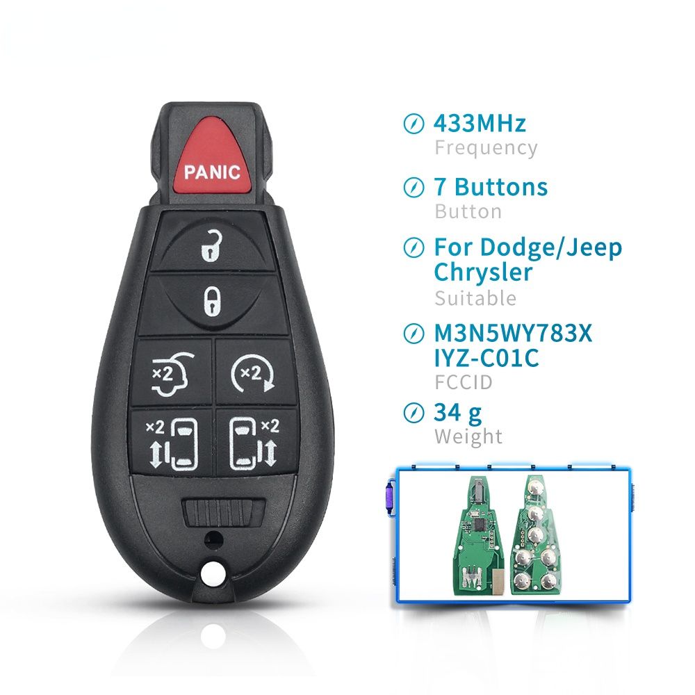 Car Key M3N5WY783X IYZ-C01C 433Mhz Fob 7 6+1 Buttons For