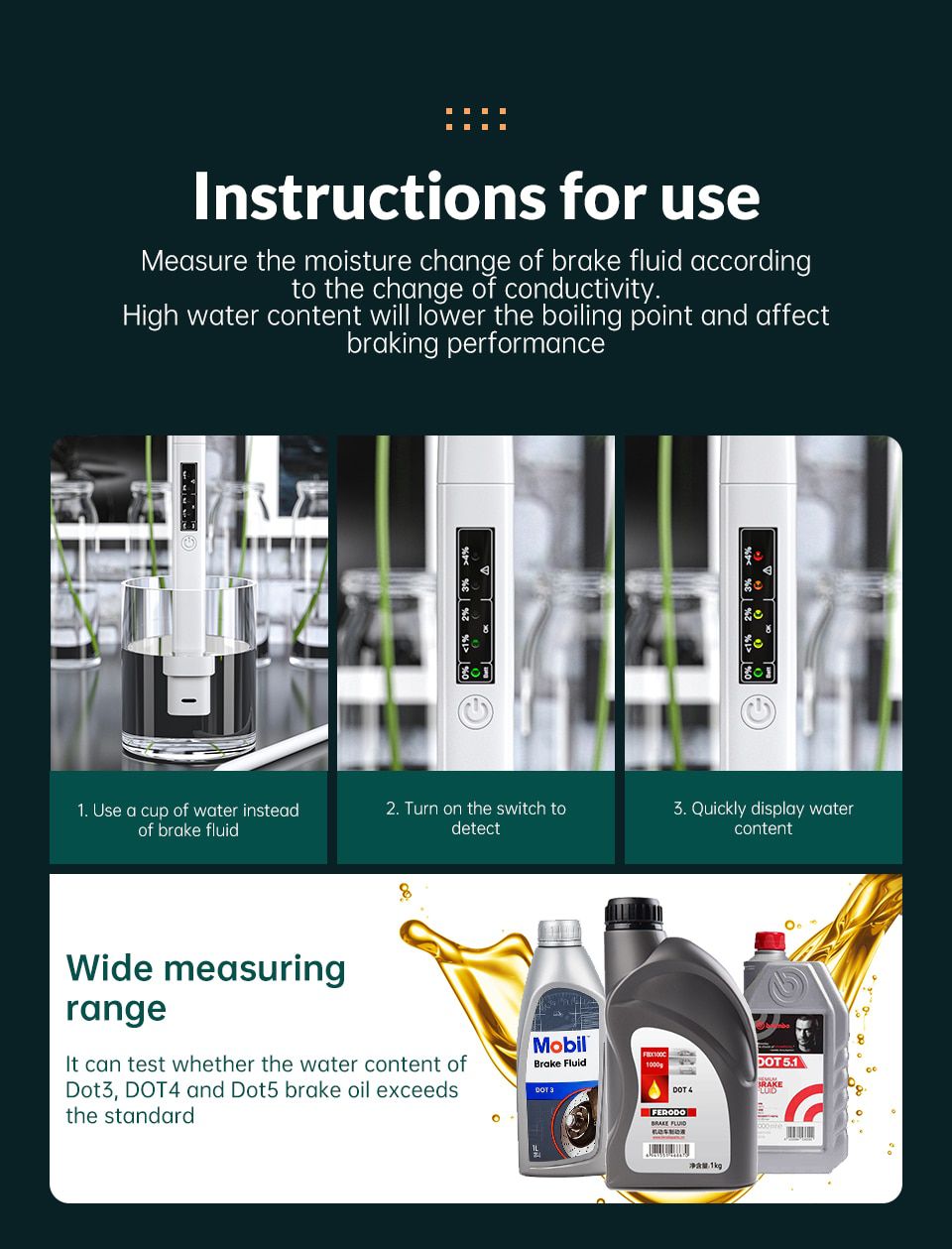 Car Liquid testing Brake Fluid Tester