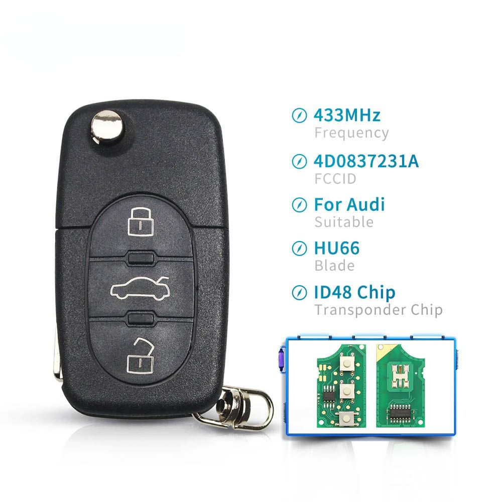 Car Remote Flip Key 3 Buttons 