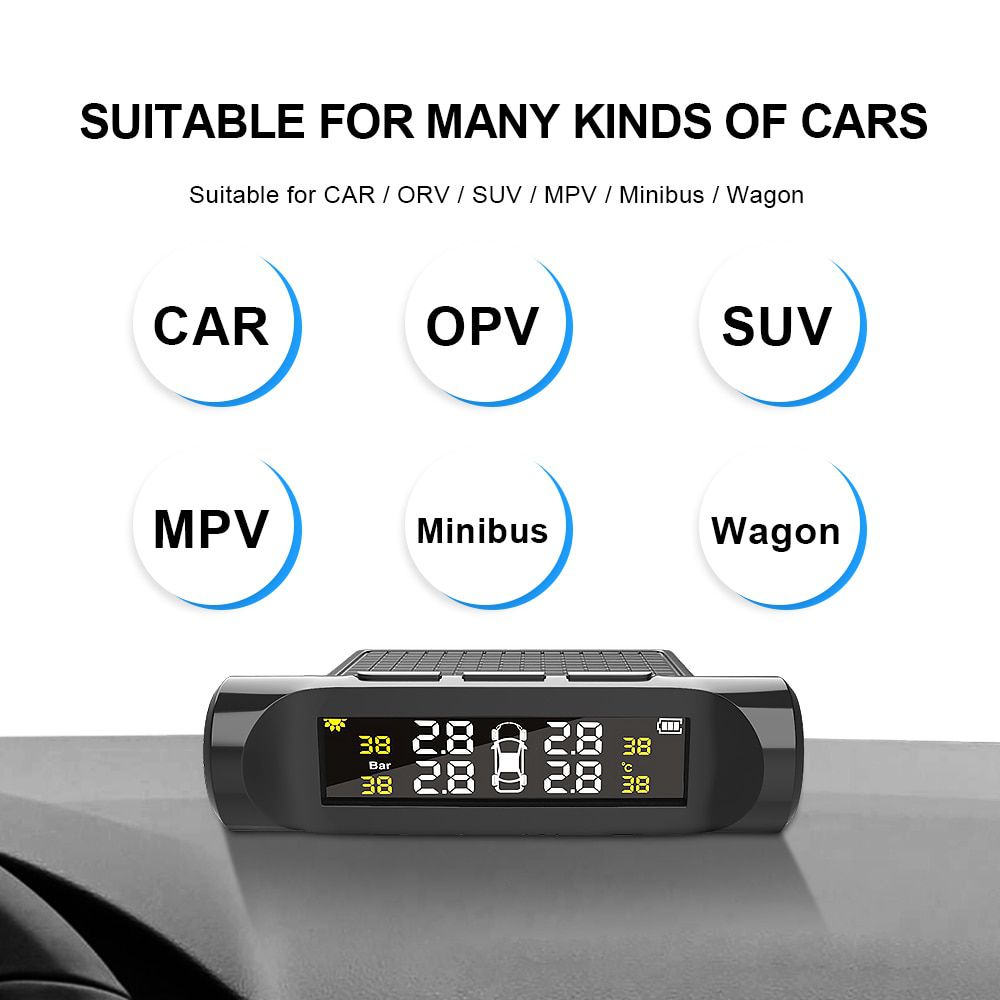 Car TPMS Tyre Pressure Monitoring System Solar Power 