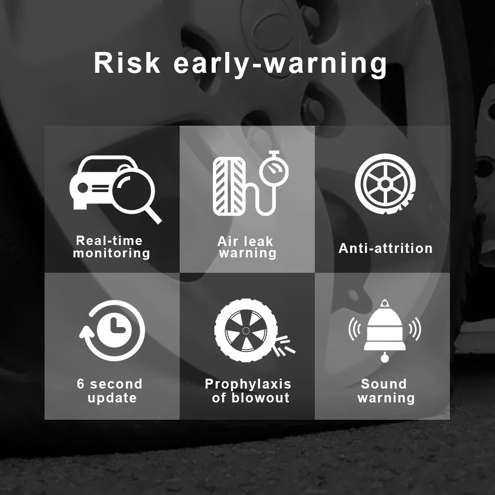 Car TPMS Tyre Pressure Monitoring System Solar Power 