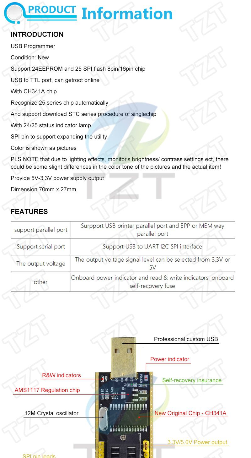 CH341A 24 25 Series EEPROM Flash BIOS USB Programmer 