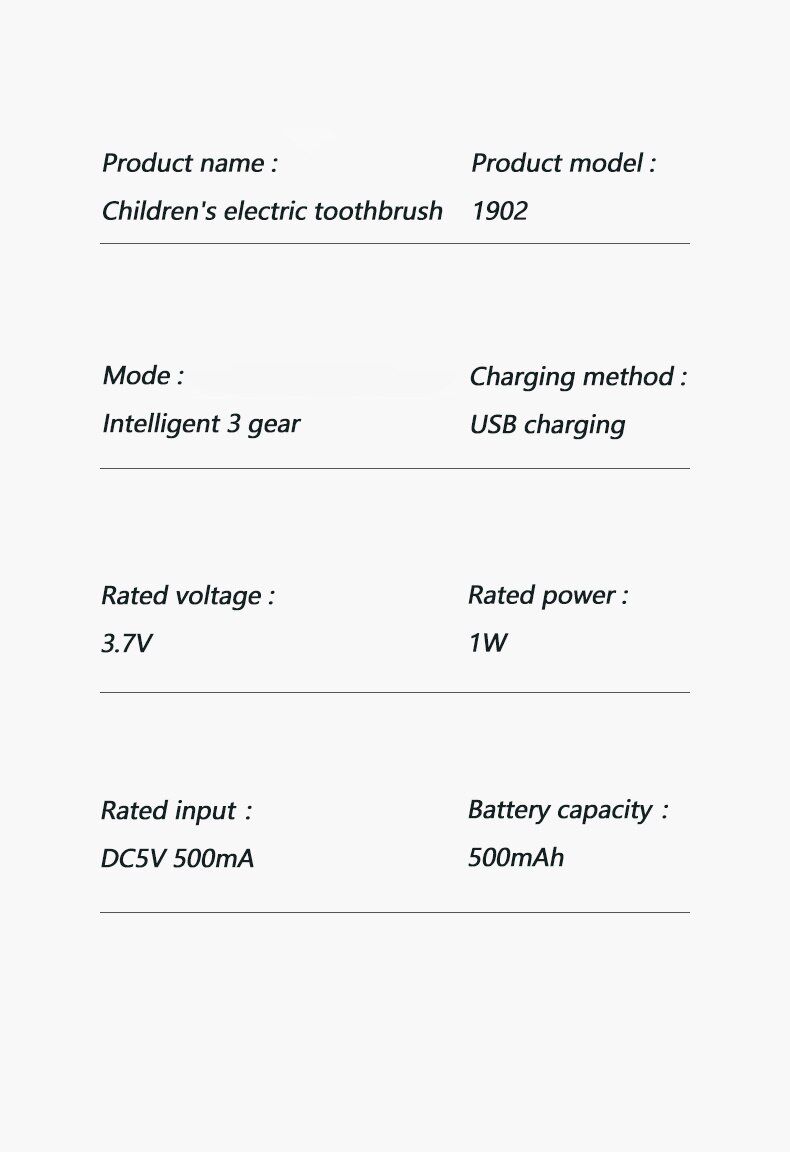 Children Electric Sonic Toothbrush 