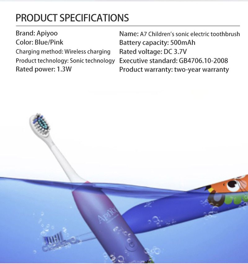 Children's Waterproof Electric Toothbrush Rechargeab