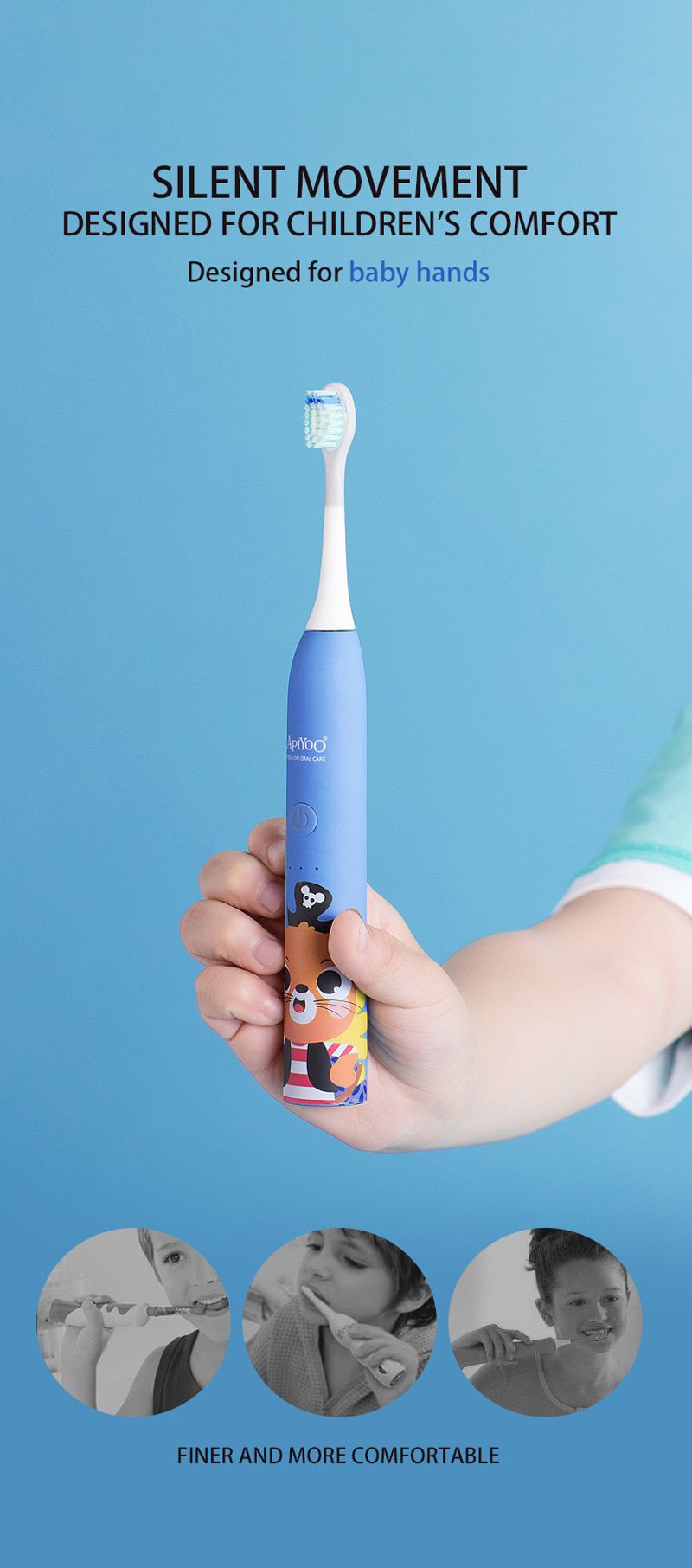 Children's Waterproof Electric Toothbrush Rechargeab