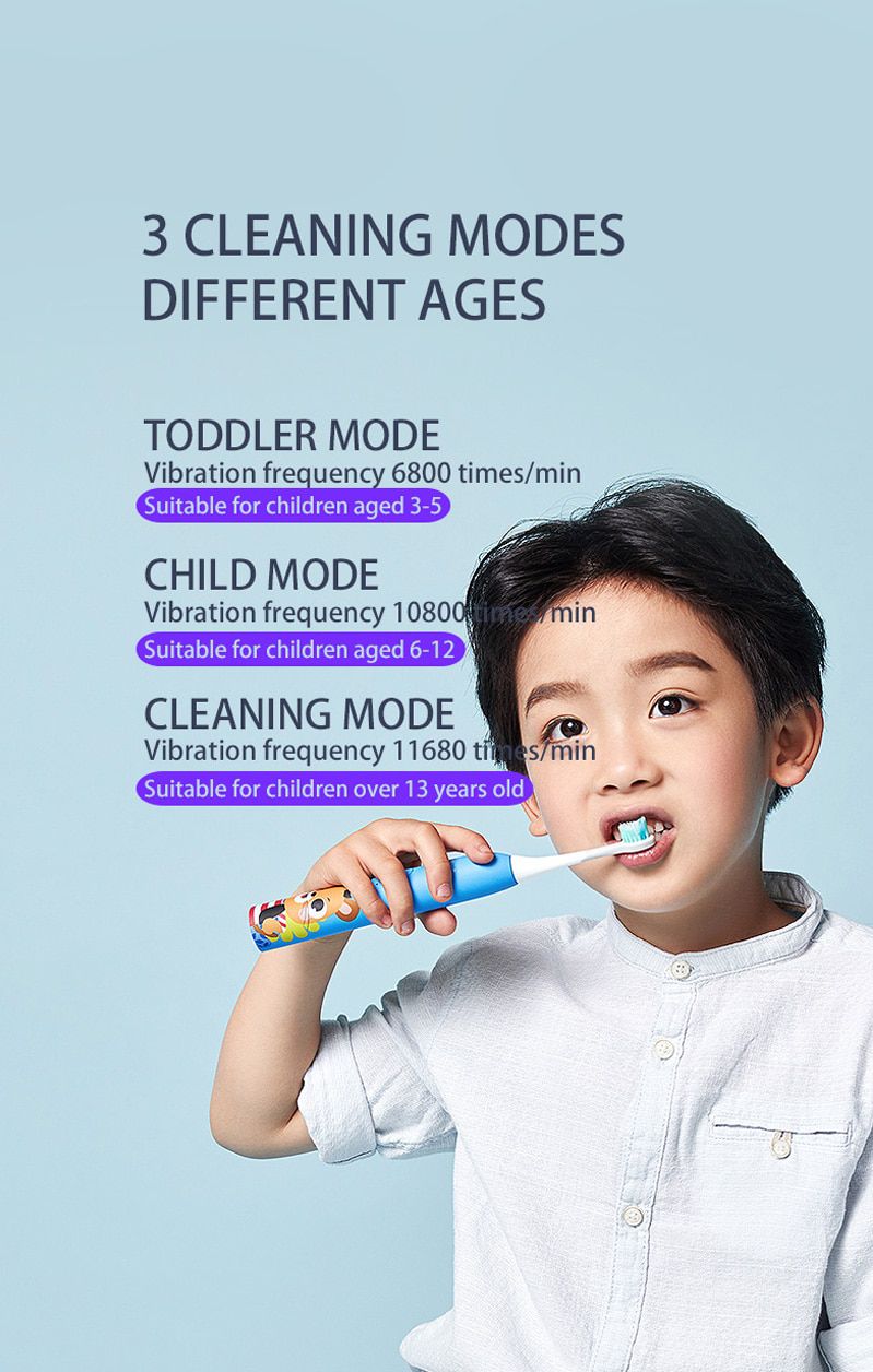 Children's Waterproof Electric Toothbrush Rechargeab